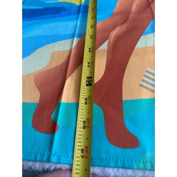 Tissus Toselli France Cotton Printed Kitchen Tea Towel Cote D'Azur Swimsuit Girl - Picture 9 of 9